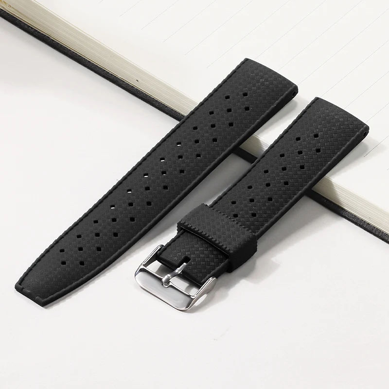Tropical Style FKM Silicone Watch Strap - Classic Replacement Bracelet Belt