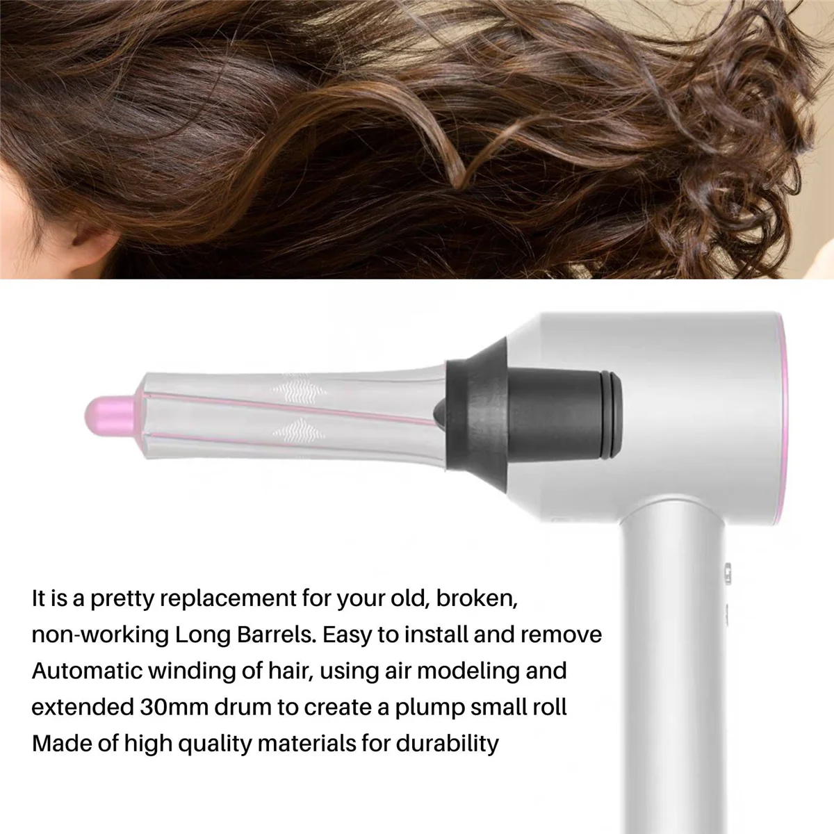 Hair Curling Barrels and Adapter for Dyson Airwrap Supersonic Hair Dryer Styler Accessories Curling Hair Tool 5