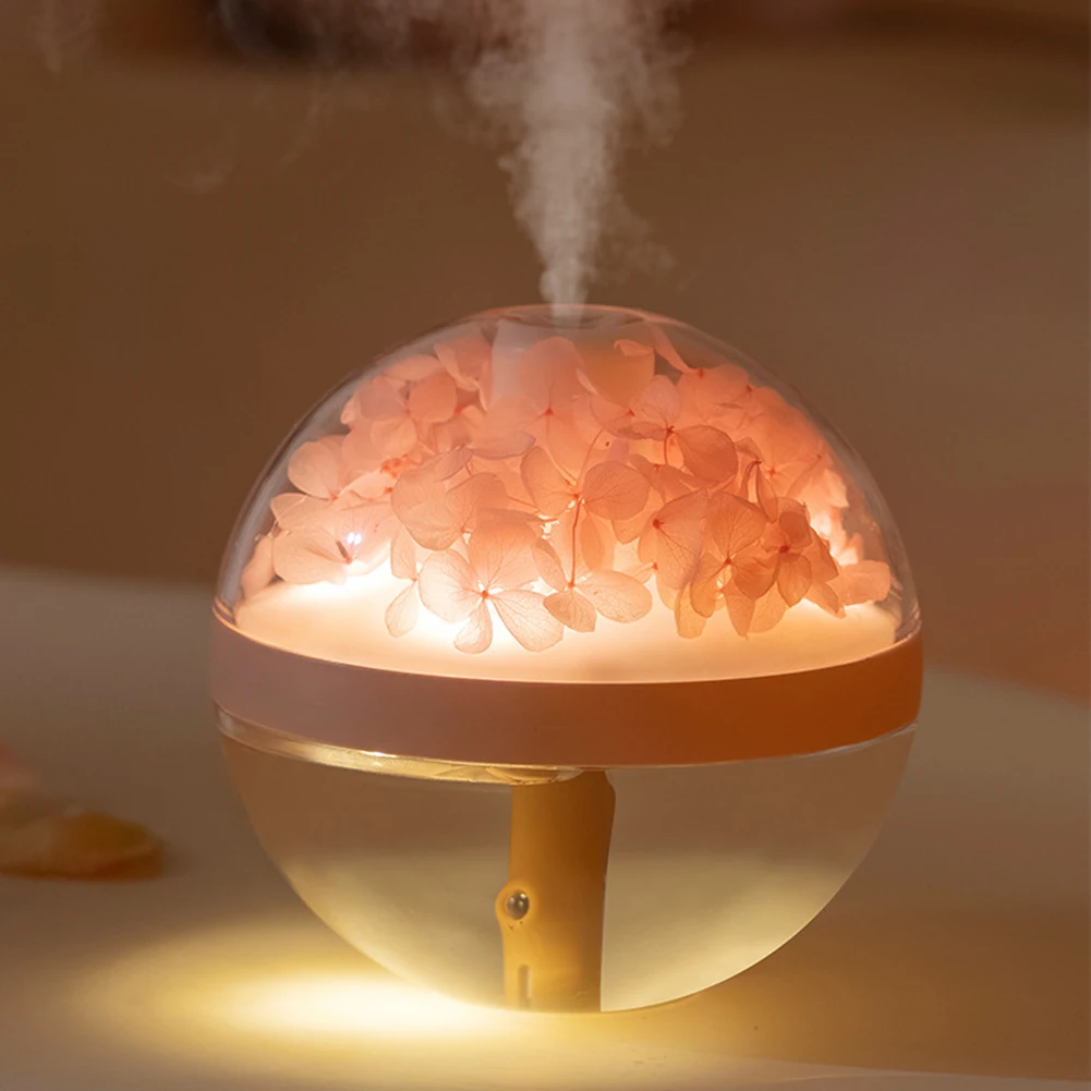 

Увлажнитель воздуха с емкостью ML, лампа теплого белого света с зарядкой от USB, лампа теплого белого света, генератор холодного тумана, вечный цветочный дизайн