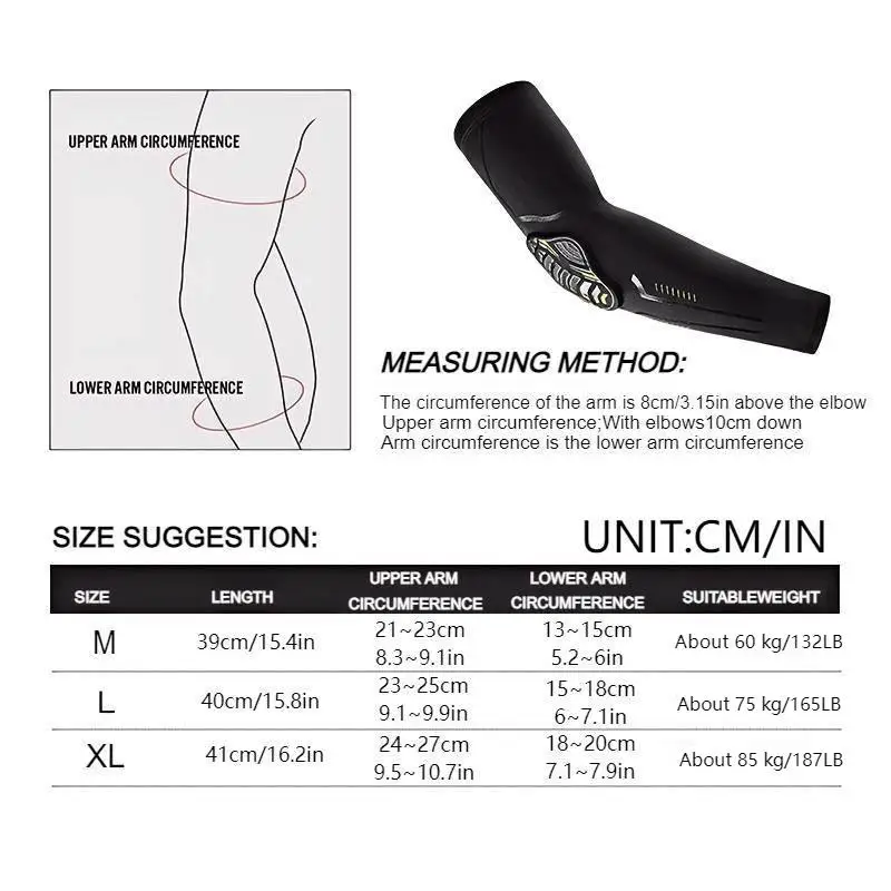 Basketball Elbow Protectors Elastic Arm Protectors Fitness Running Cycling Sports Shock-absorbing Honeycomb 1 PCS