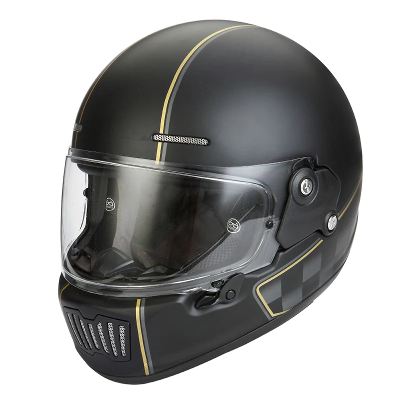 

Vintage Racer Full Face Motorcycle Helmet Grid Matte Black Retro Casco De Moto DOT Approved Capacete Jet Helm Motorbike