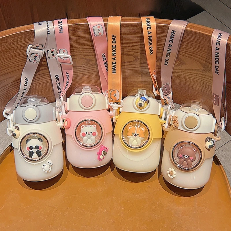 

Kid Water Bottle with Straw Portable Kettle for Boy Girl for Children Wholesale