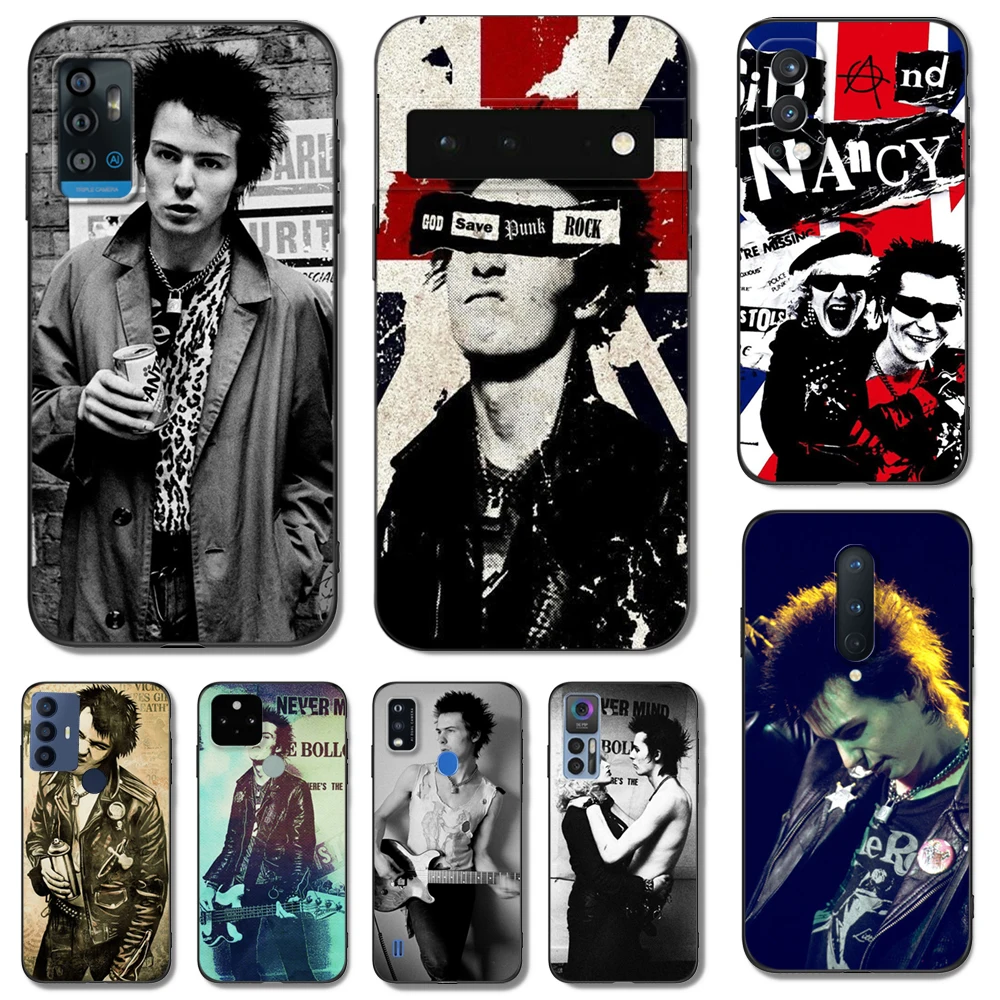 Custodia In Tpu Nero Per Google Pixel 4 4A 4Xl 5 5A 5Xl 6 6A 7 Pro Cover Sid Vicious