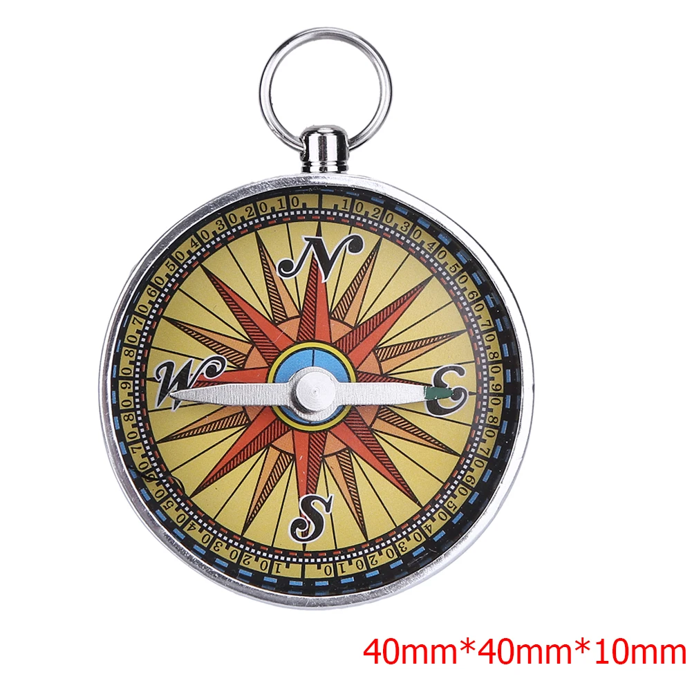 Mini Pocket Compass Portable Outdoor Orientation Navigation Compass Silver for Outdoor Camping Hiking Sports Navigation mini compass navigation compass portable compass survival compass