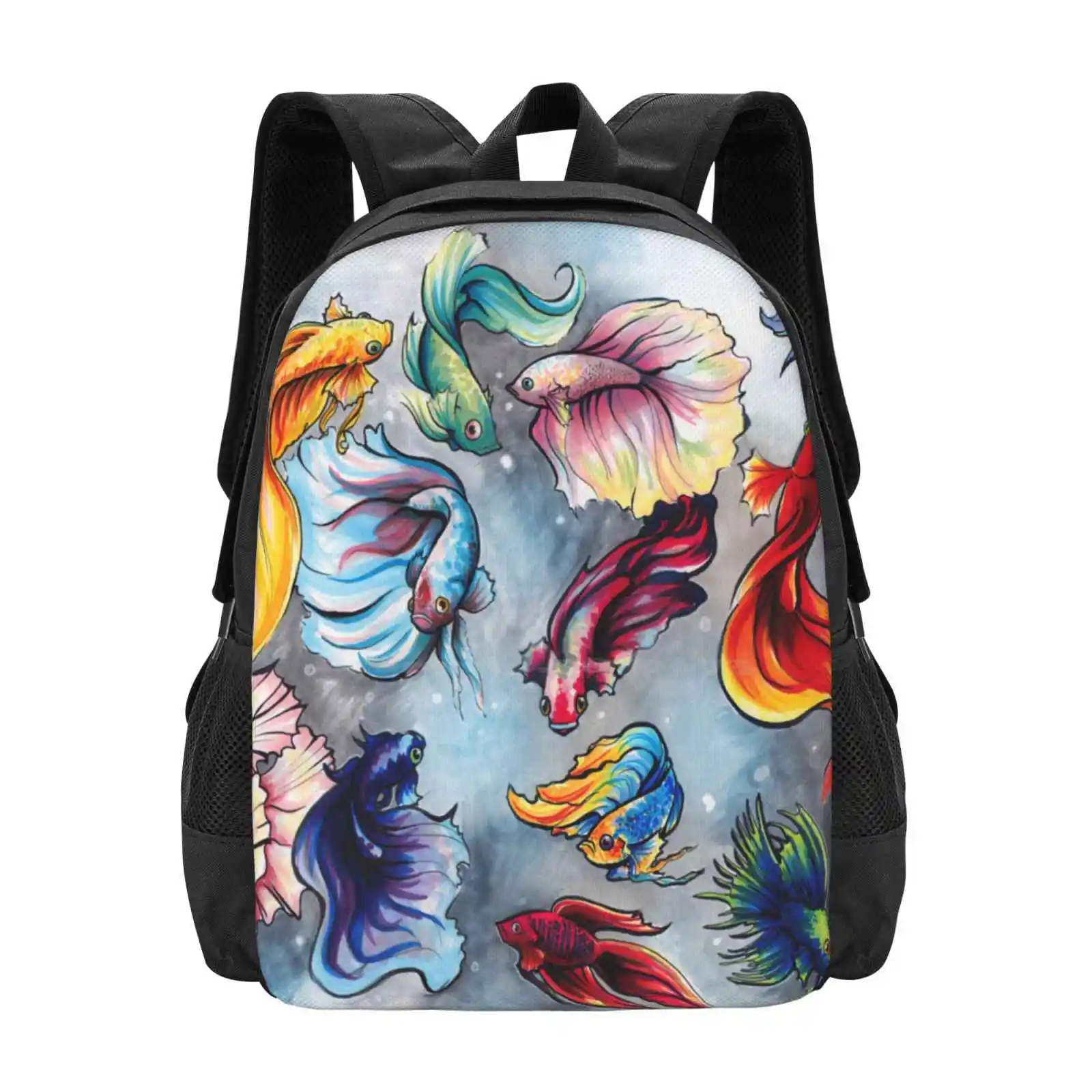 

Betta Fish School Bag Big Capacity Backpack Laptop Betta Fish Coy Fish