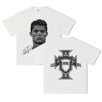 Cristiano Ronaldo Football Superstar Super Fashion Printed Short Sleeve T-shirt Distress American Women's Polyester Tops Tees 1