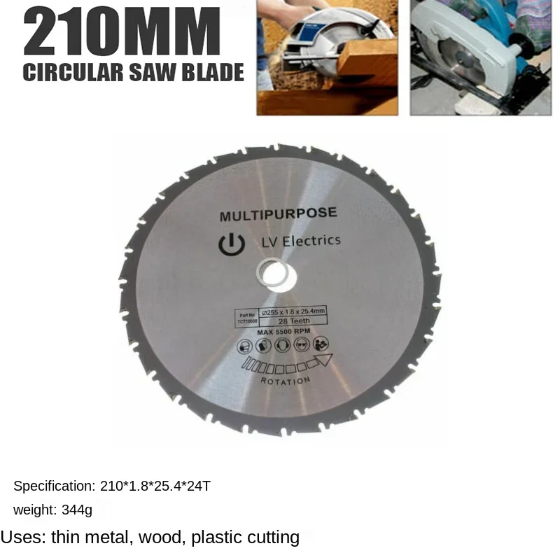 

New Arrival 210mm Circular Saw Blade Disc Wood Metal Saw Blade Mayitr for Rage Rage4 RageB 25.4mm Bore Evolution 24T