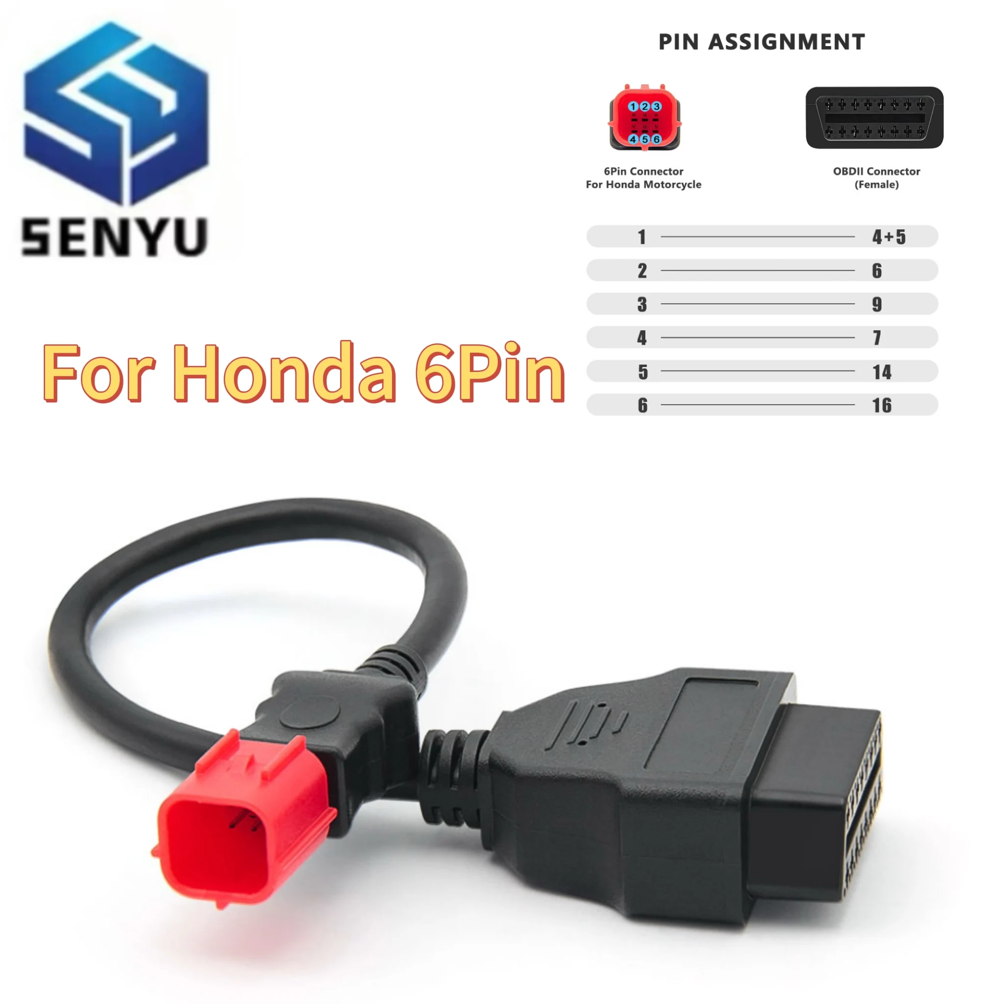 Für Honda 6Pin Motorrad OBD2 Kabel 6 Pin zu OBD2 16Pin Adapter Stecker Kabel Diagnose Kabel OBD 2 Verlängerung Kabel auto Werkzeug