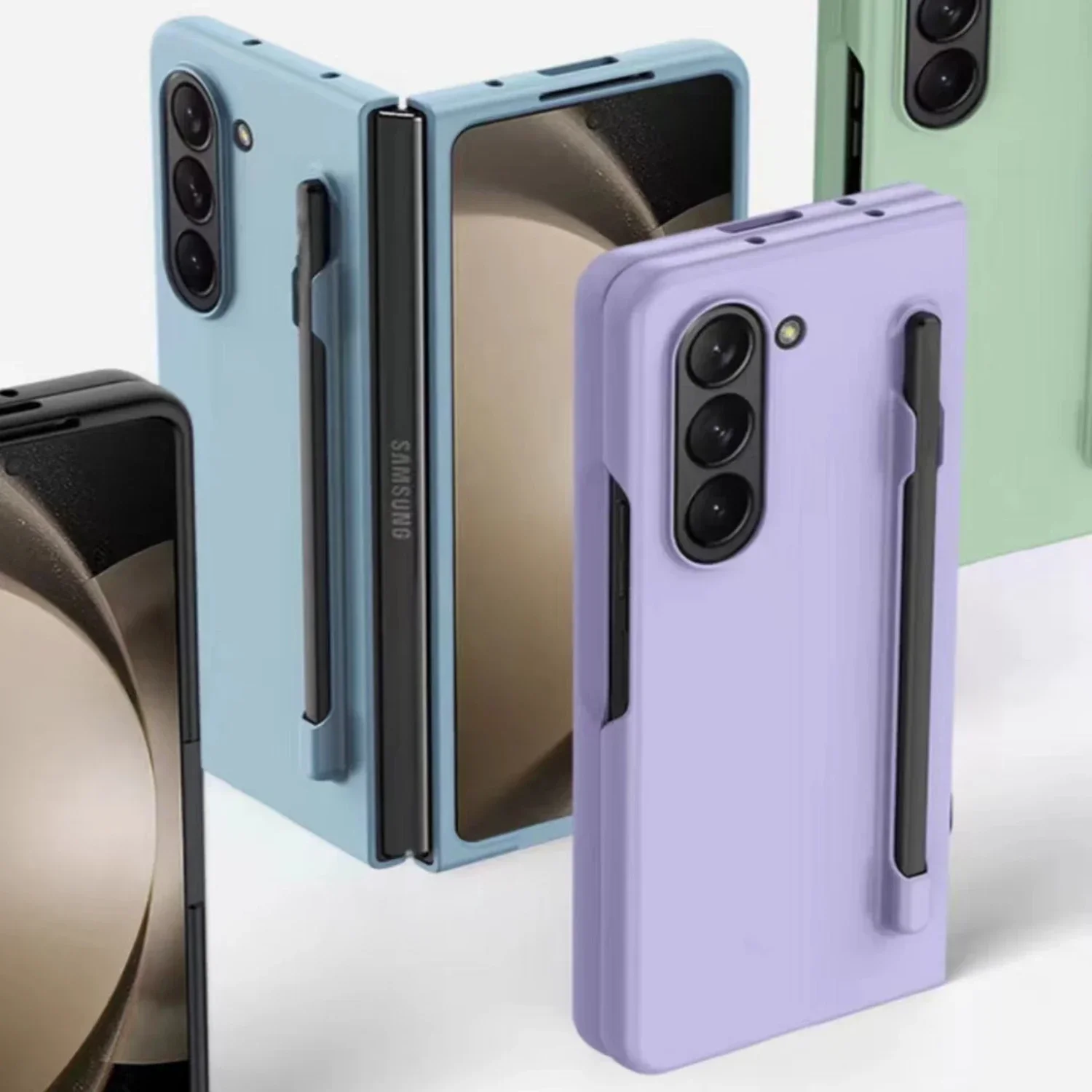 Matte Solid Color Case with S Pen Holder and Slim Screen Protector