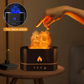 2022 USB Essential Oil Diffuser With Flame Aroma Diffusers Ultrasonic Air Humidifier Home Office Fragrance Sooth Sleep Atomize 1