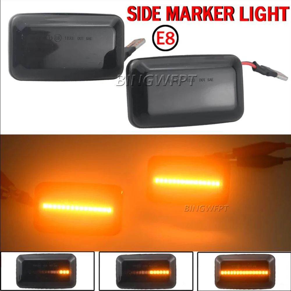 2X LED Sequential Flashing Side Marker Indicator Light For Audi 100 C3 C4 200 A6 S6 4A/C4 80 90 B2 B3 B4 Cabriolet Coupe V8 4000