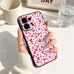 Artistic Red and Pink Hearts Phone Case - Black Finish for OPPO A56 5G (263HA1401HSE)