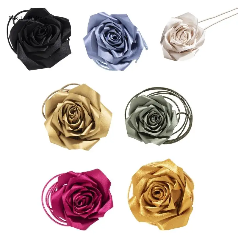 

Flower Waist Rope Belly Belt Elastic Rose Waiststrap Waist Decor Dress Ornament XXFD