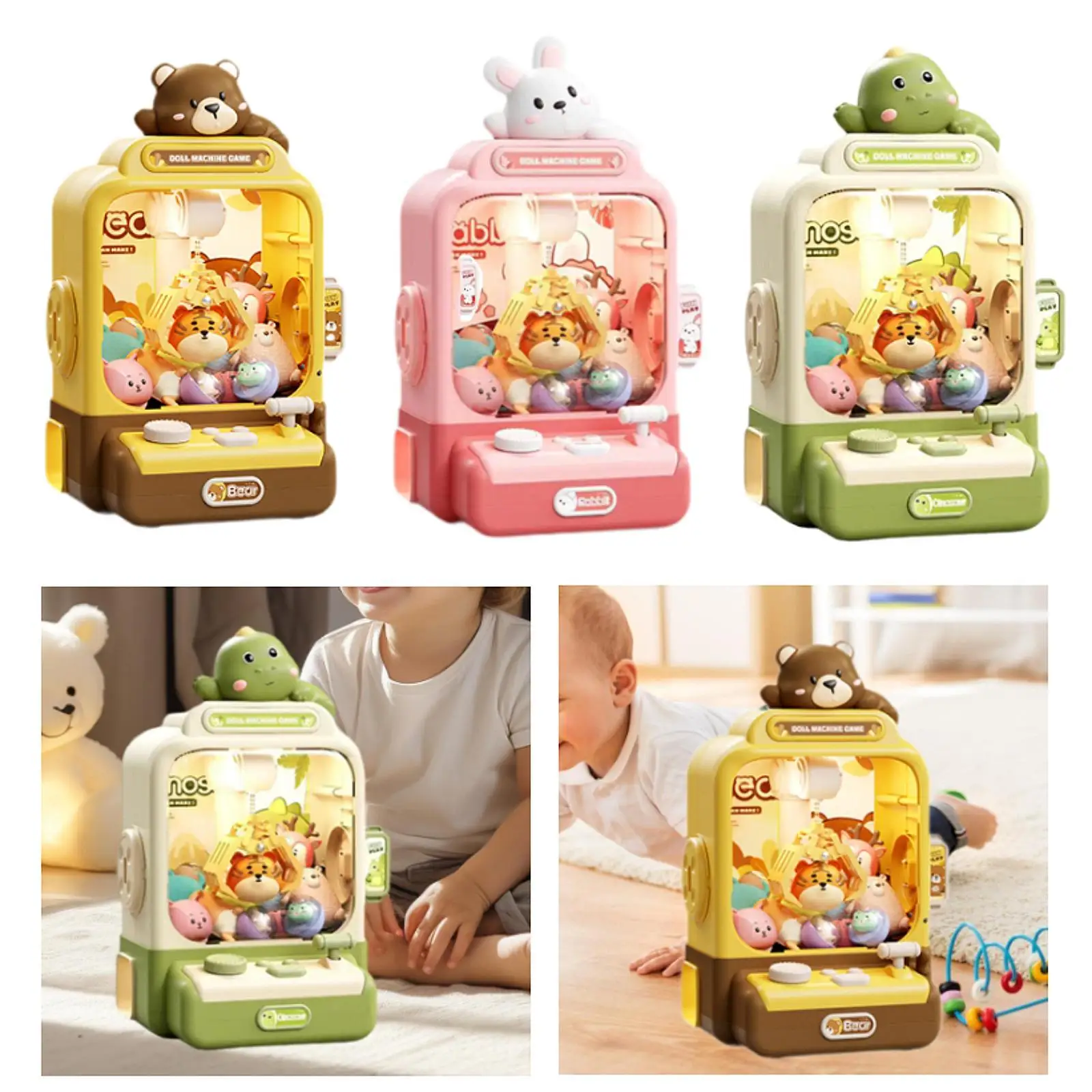 Electronic Claw Machine Prize Dispenser Toy and Sounds Grabber Plush Kids Vending Toy for Kids Children Boys Girls 2