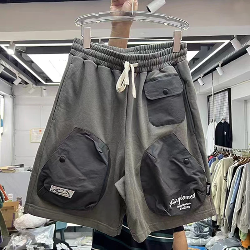 

LEE FOG Short Pants Multi-color Pocket Stitching Fashion Tide 2023 New Summer Shorts Couples Joggers Short Trousers