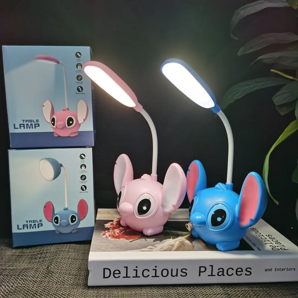 Hot Toys Lilo & Stitch Led Desk Lamp With Pencil Sharpener Foldable Light Cute Desk Lamp Usb Recharge Light Gift From Classmates 6