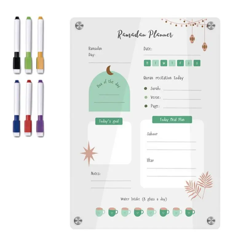 

Acrylic Planning Board Magnetic Clear Fridge Calendar With 6 Dry Erase Markers Strong Magnet Weekly Planner Fridge For Daily