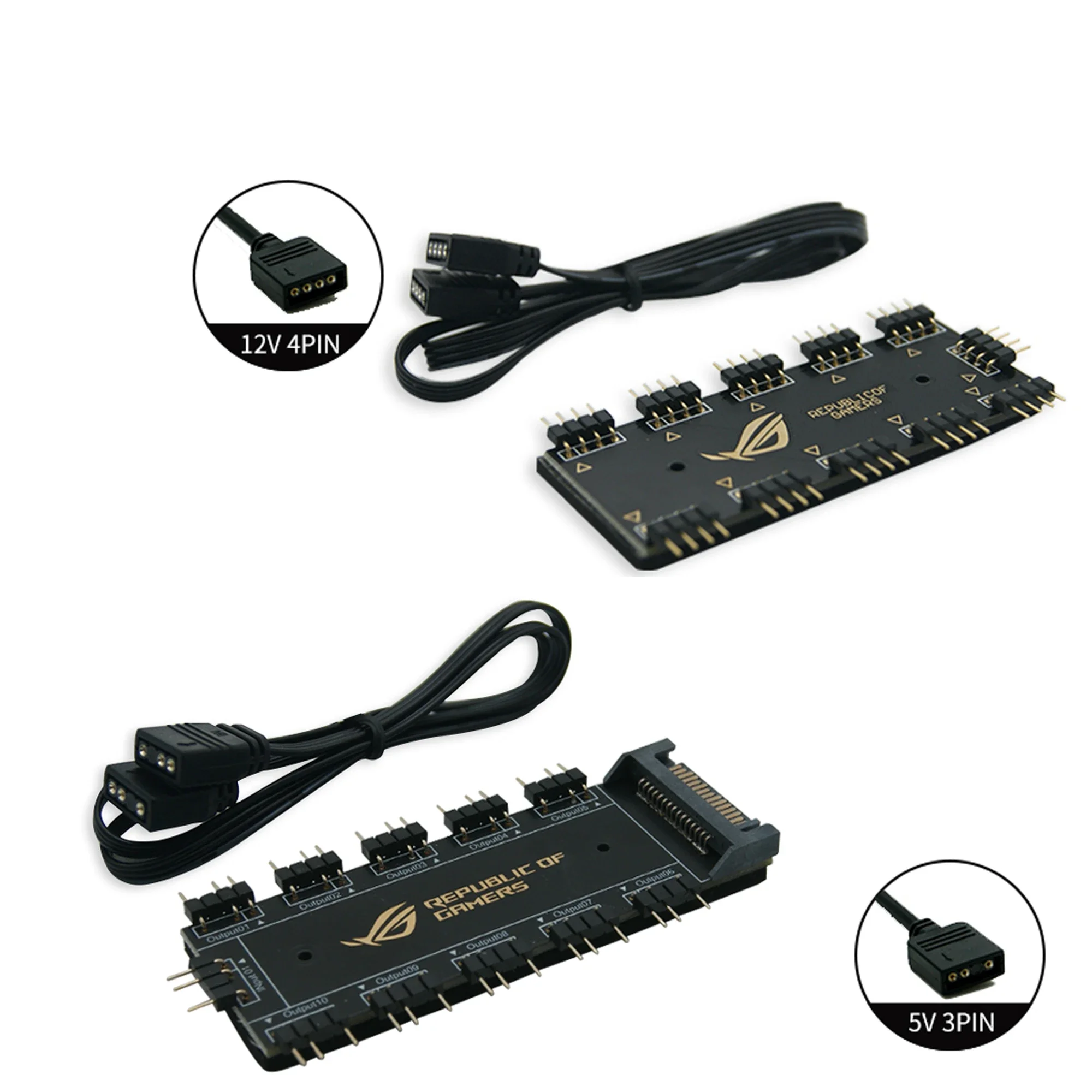 GIGA-Câble adaptateur de synchronisation de carte mère, Gigabyte RGB FUSION,  5 broches, 4 broches, 12V, 3 broches, VDG, 3 broches, en-tête 5V -  AliExpress