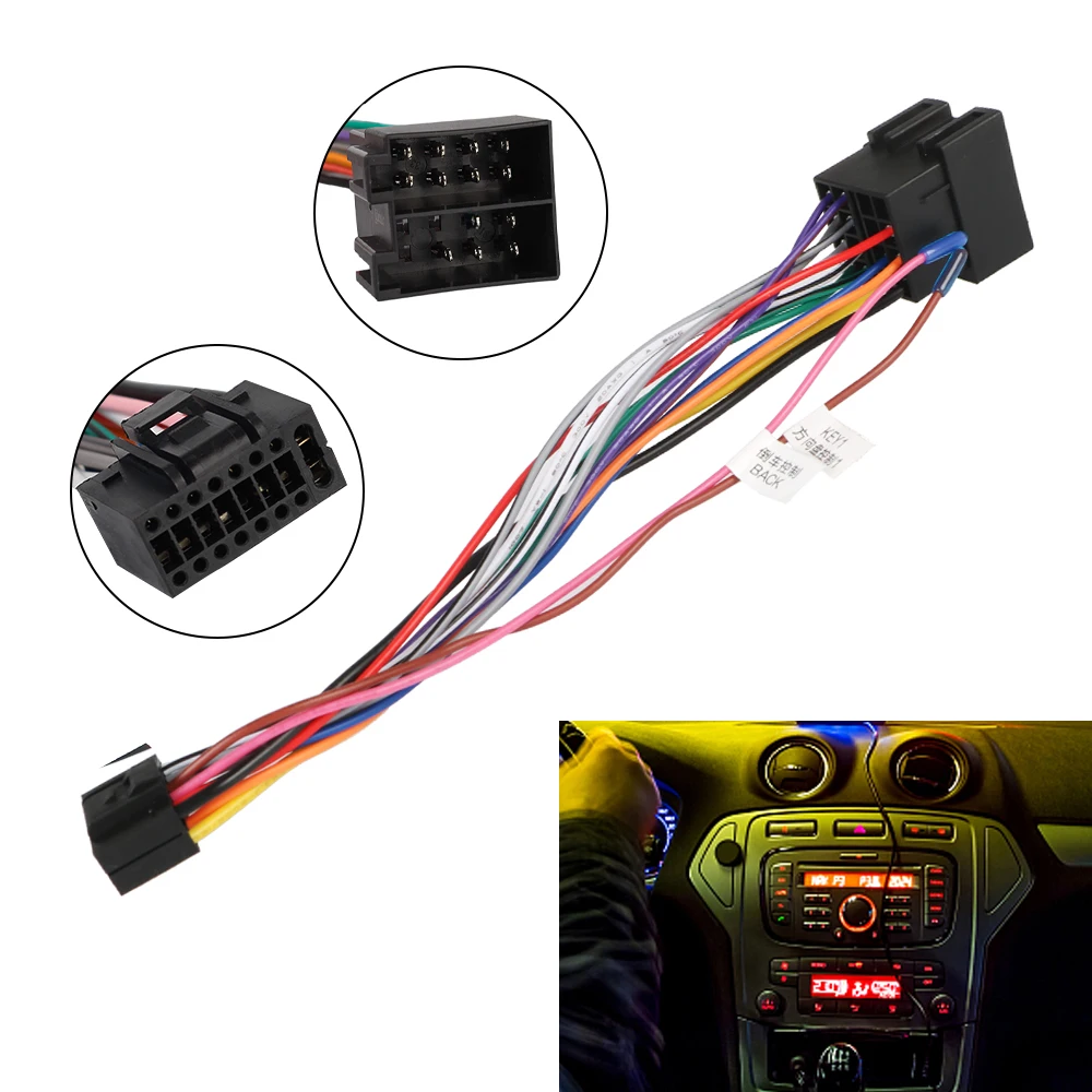 16 Pin Plug Adapter for ALPINE Stereo 2Din Car DVD Player Audio ISO Cable Connector Converter