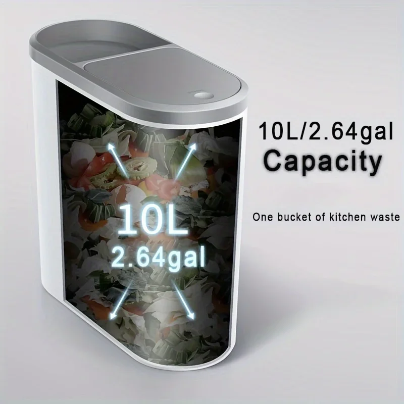 Trash Can 10L Bathroom Trash Can Press Type Garbage Can with Lid Household Creative Gap Waste Bin Simple Paper Basket Kitchen Trash Can