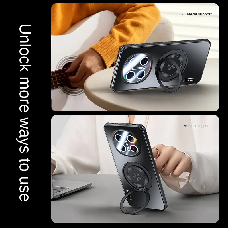 Magnetic Wireless Charging Shockproof Case with Ring Holder