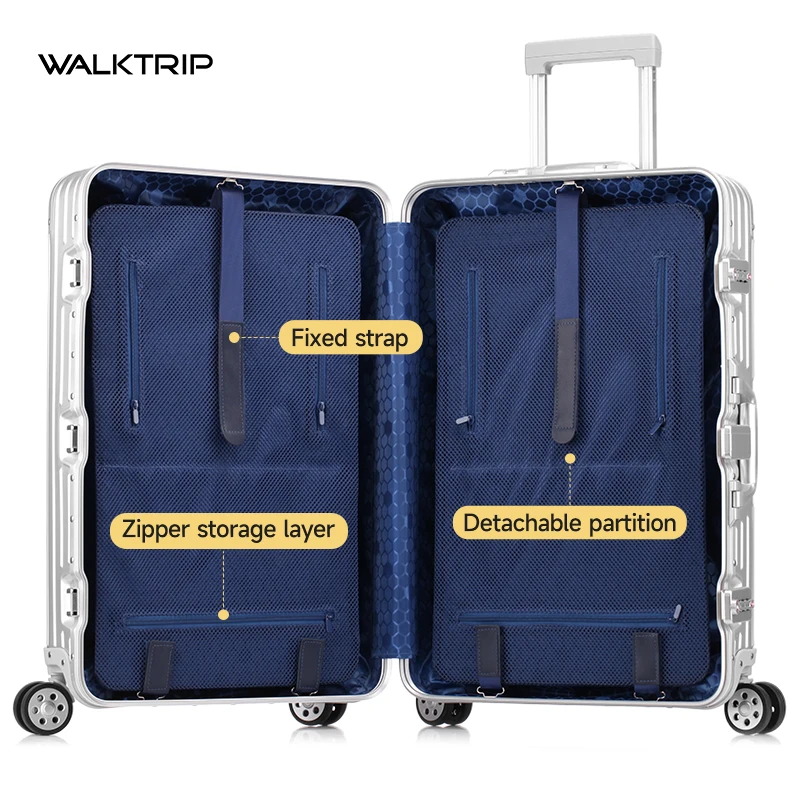 All Aluminum Magnesium Alloy Luggage, Women's 20/24/26/29 Inch Metal Luggage, Men's High-End Password Carry On Luggage, TSA Lock - 6