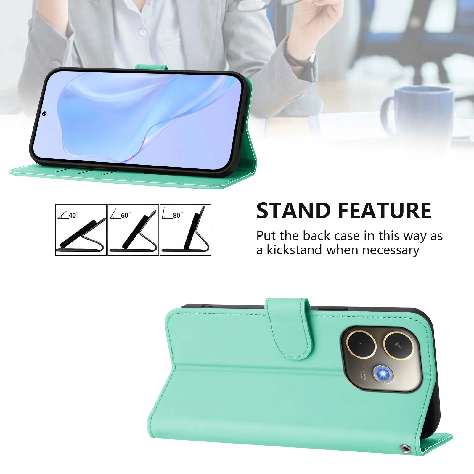 Luxurious Leather Phone Case with Card Holder and Flip Wallet Design