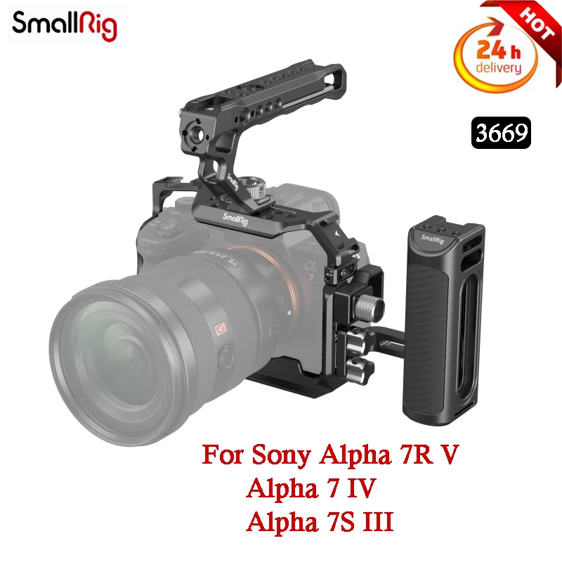 Smallrig Full Dslr Cage Per Sony Alpha A7Iv A7 Iv / Alpha 7S Iii Advanced Cage Kit L-Staffa Piastra Di Base Per Sony A7Iv A7M4 3669