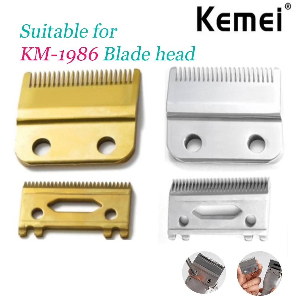 Kemei KM-1986 Professional Hair Clipper Blade Screws Silver Golden Replacement Blade Hair Trimmer Carton Steel Accessories Blade