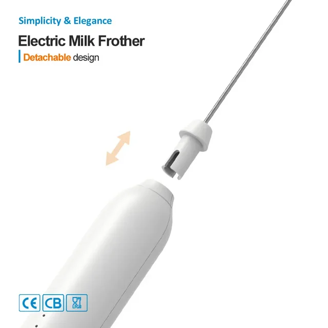 Montalatte, montalatte elettrico a 3 velocità per caffè con frusta e montalatte, creatore schiumogeno per latte ricaricabile tramite USB 2