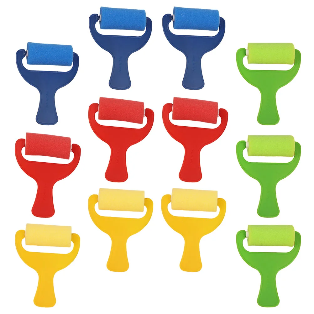 

12 Pcs Graffiti Roller Brush Painting Toddler Paints Rollers with Handles Sponge