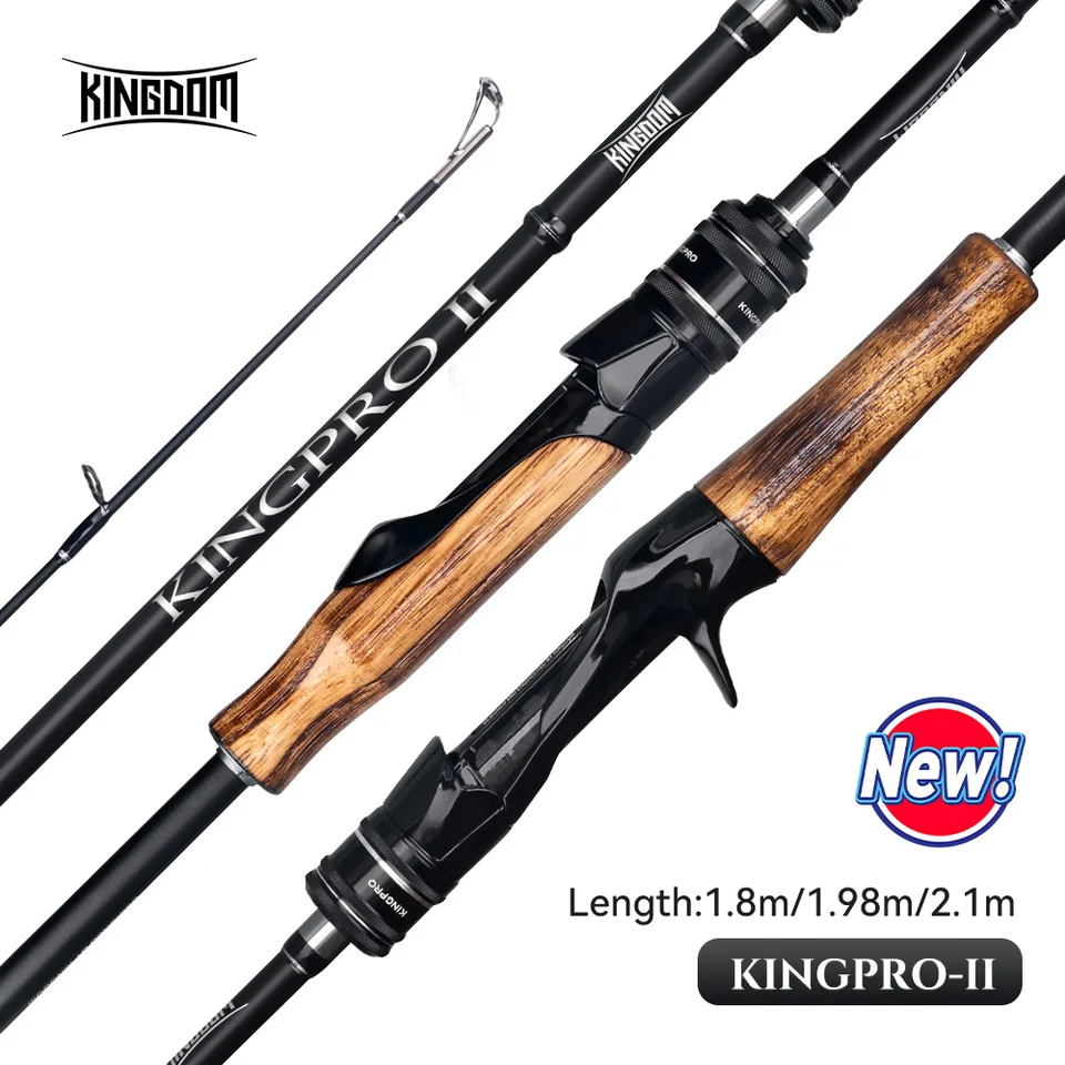 New Kingdom Kingpro2 Series Fishing Rods 1.8m 1.98m 2.1m M ML L Power MF  Action Spinning Casting Carbon Lure Rod 2 Sections