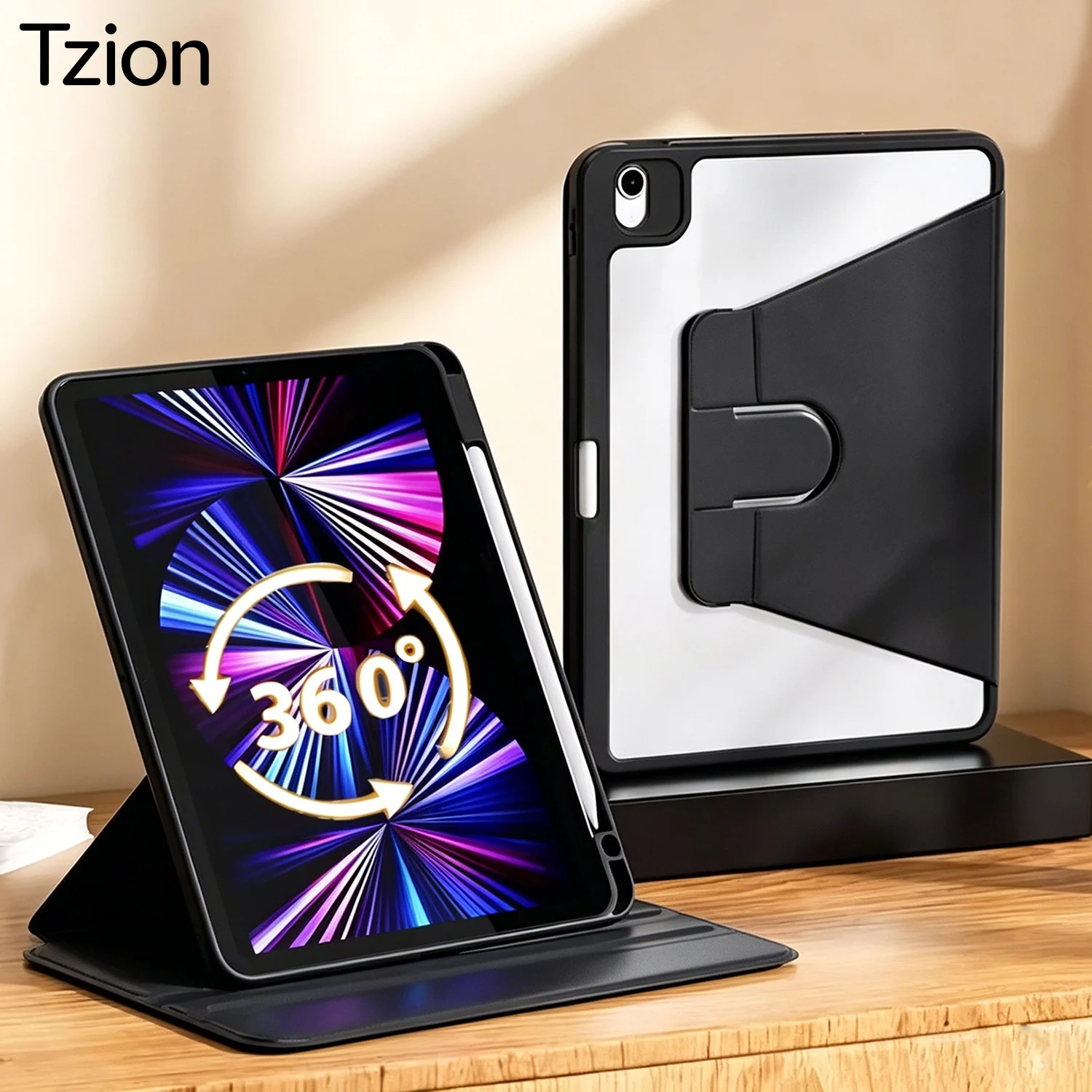 360-Degree Rotating iPad Stand Cover