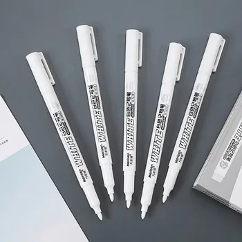 1-6 Pezzi Pennarelli Bianchi 2.0mm Impermeabili a Base Oleosa per Graffiti, Schizzi, Scrittura e Forniture Scolastiche