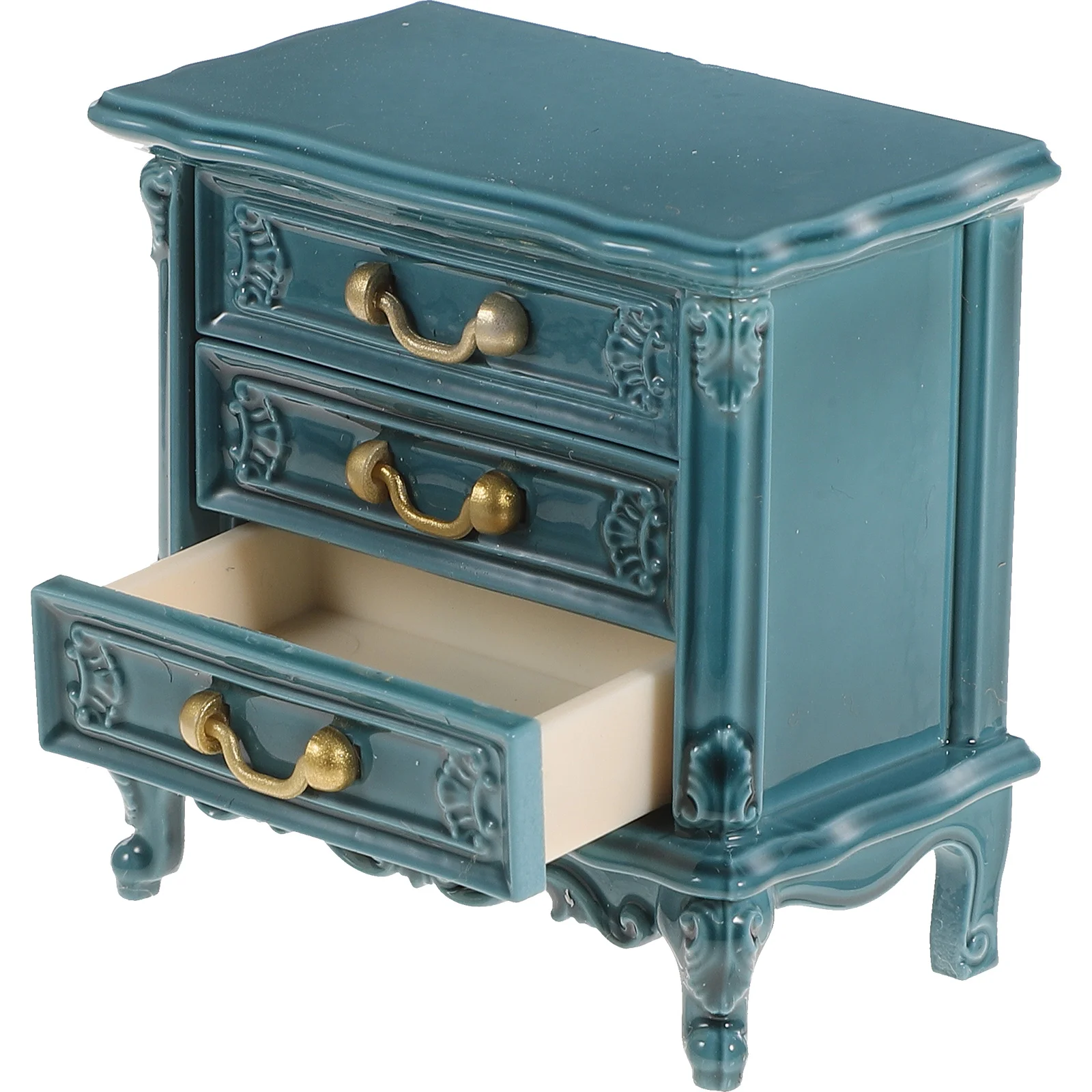 

Wooden Table Dollhouse Cabinet Mini Furniture Solid Wood Miniature Model Beautiful Color Kit Handcraft Diy Model Gift