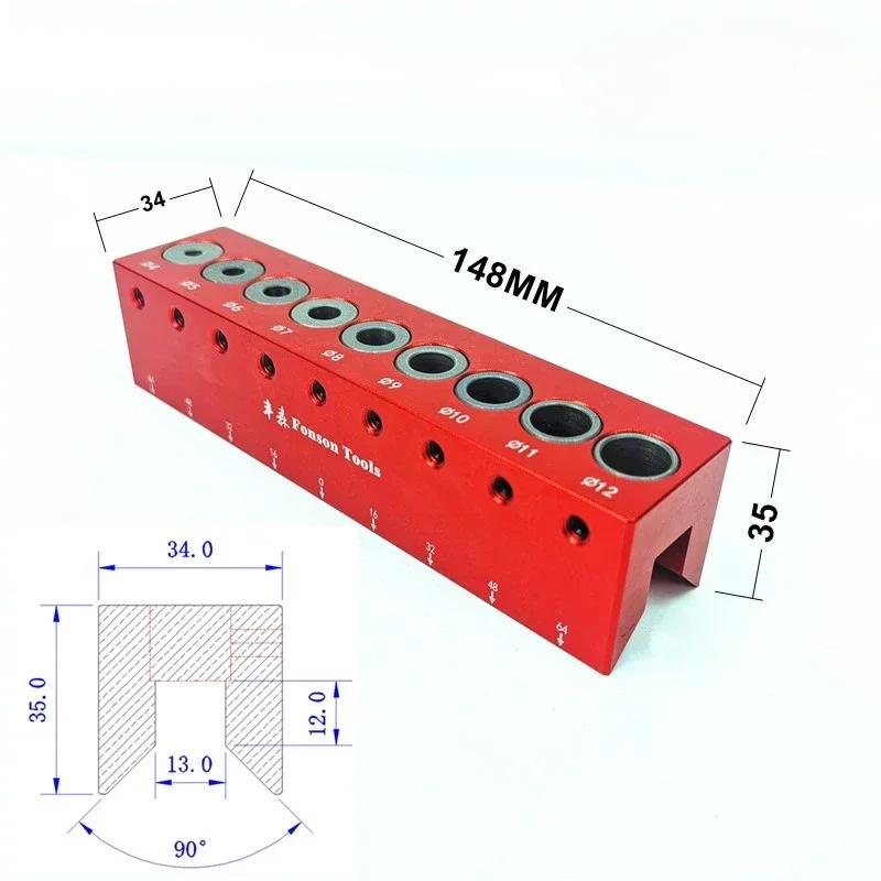 Circular Pipe Punch 08480 Standard DIY Locator Carpenter's Right Angle Drilling and Circular Arc Positioning Drilling Wood Tool