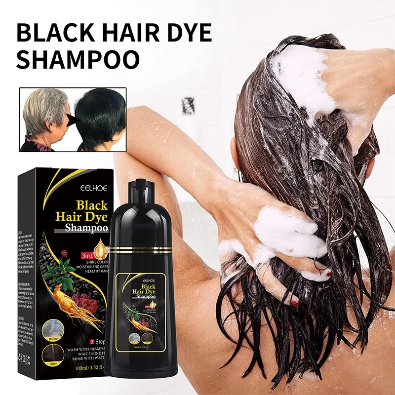Shampoo Per Capelli Neri Polygonum Multiflorum Natural Herbal Hair Dye Shampoo Essence Idratante Per La Pulizia Dei Capelli Riparazione Ammorbidente