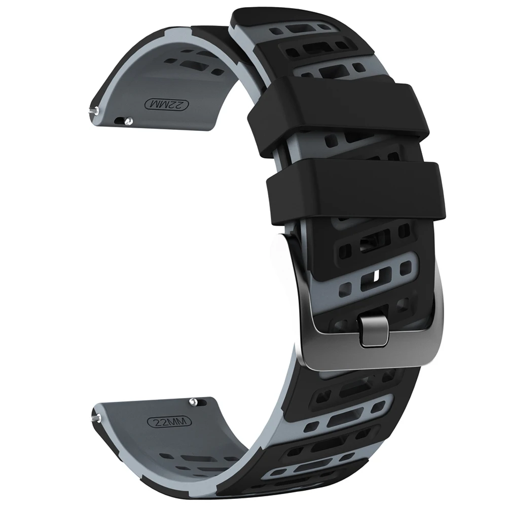 Breathable Silicone Sport Watch Band, 22mm