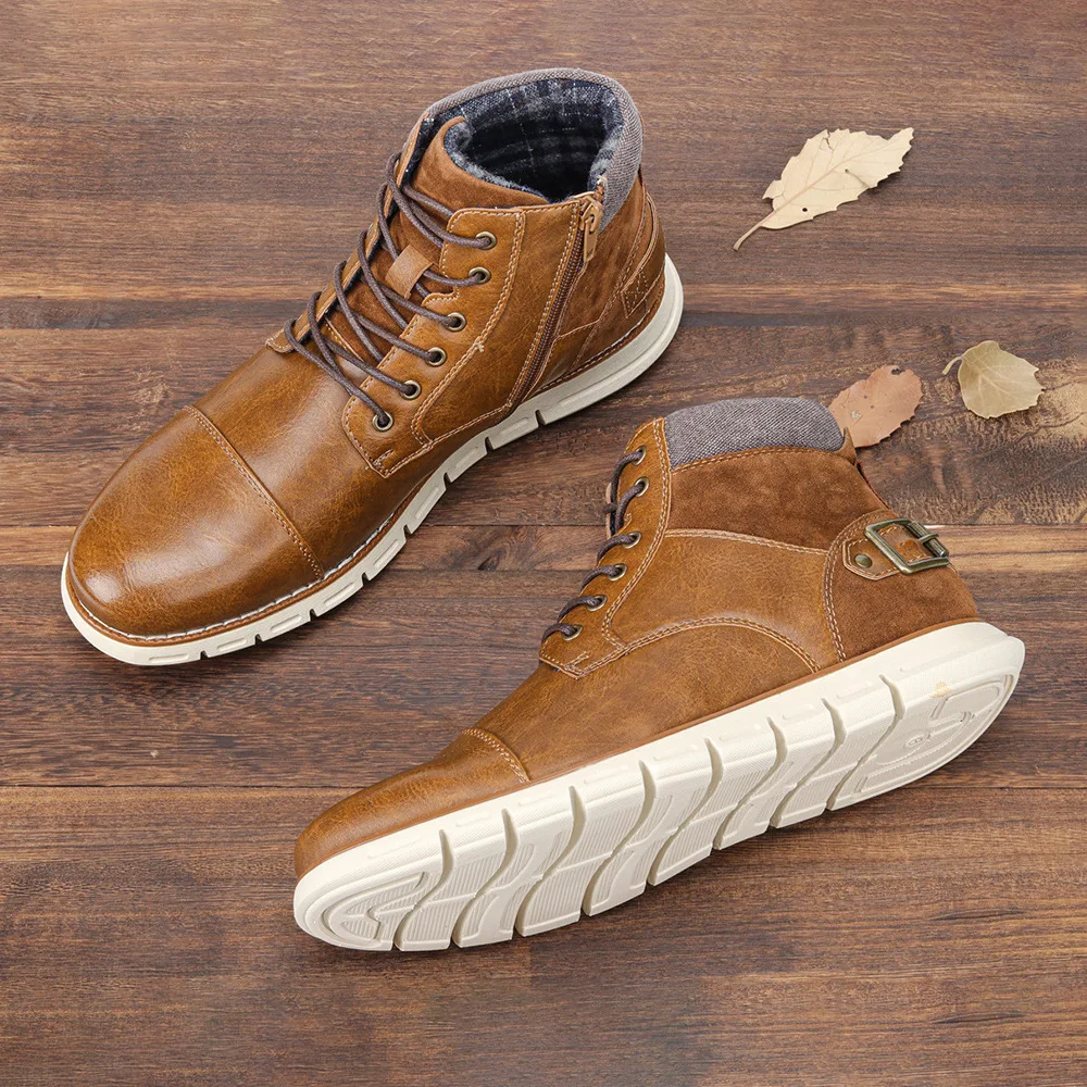 

Fashion Casual Boots Men Nice Autumn Winter Comfy MD Durable Outsole Men Shoes high quality Genuine leather Men Boots