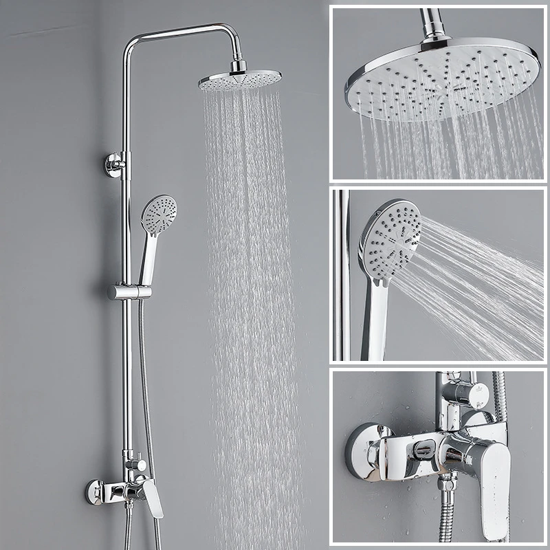 

Copper Shower Two-Function Shower Set Rain Sprinkling Hot and Cold Rain Set Supercharged Top Spray