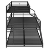 Twin Full Queen Triple Bunk Bed with Long and Short Ladder and Full-Length Guardrails,Black Kid Bed Boys Bed Children Furniture 5