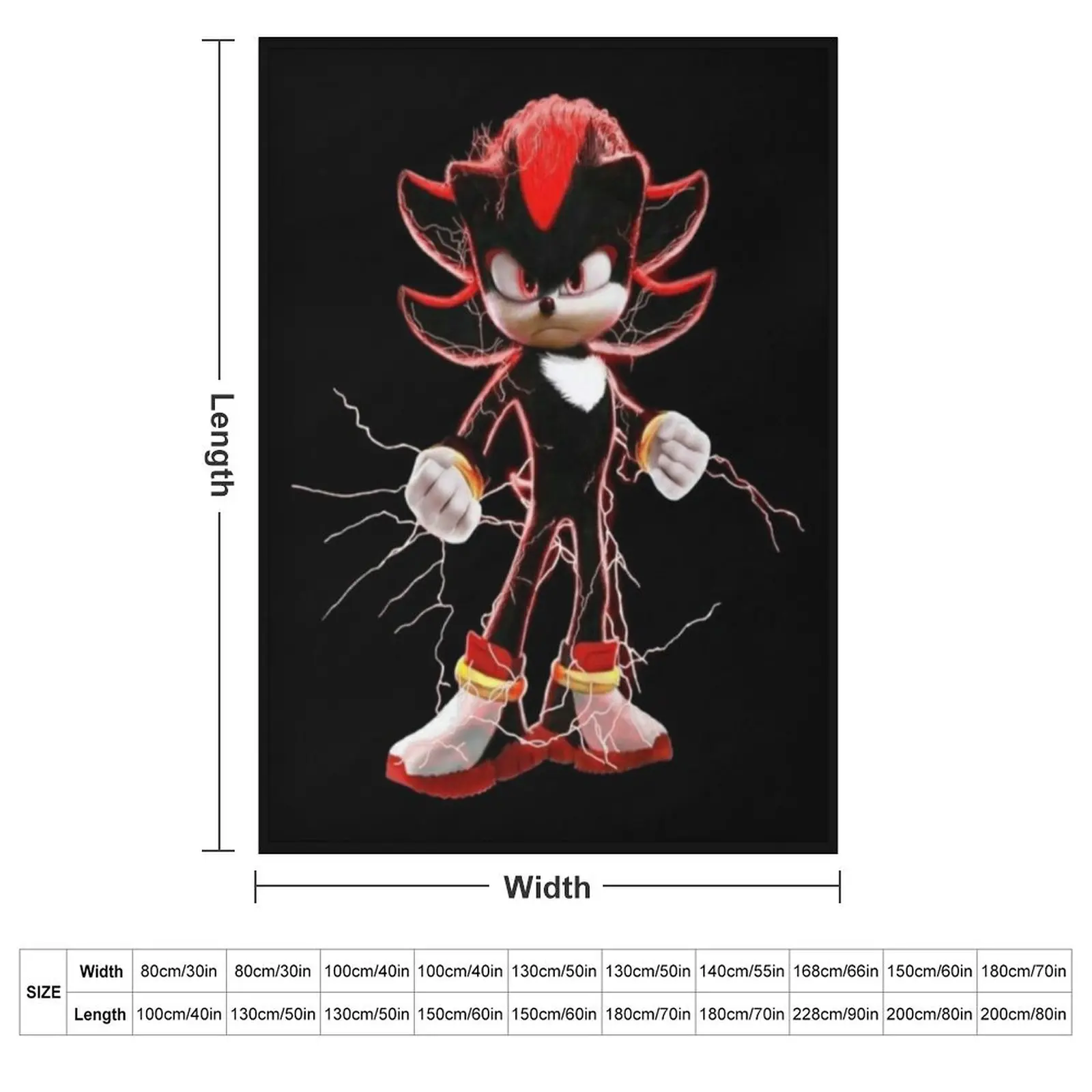 Shadow the hedgehog Throw Blanket Decorative Sofas Sofas Blankets 2