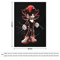 Shadow the hedgehog Throw Blanket Decorative Sofas Sofas Blankets 2