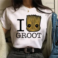 Bady Groot Printed Tops T Shirt Men Harajuku Fashion Streetwear tshirt I Am Groot Graphic T-shirt Unisex Tshirt Y2k Tops Male 2