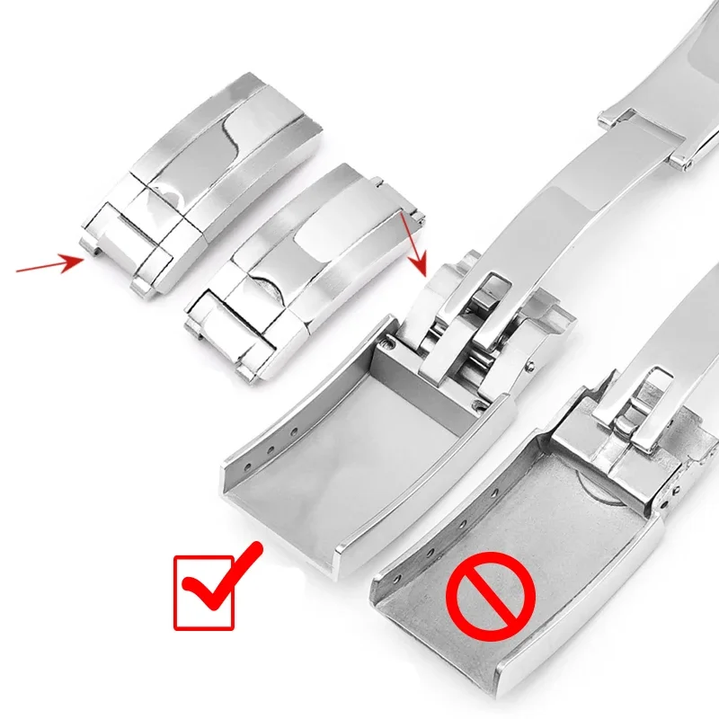 Luxury Waterproof TPU Rubber Watch Band with Stainless Steel Folding Buckle