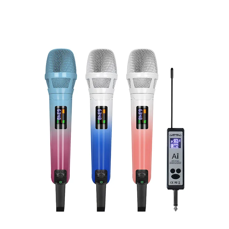 Microfono Wireless Professionale con Ricevitore, Microfono Dinamico con Cancellazione del Rumore per Casa, KTV, Palco, Streaming Live, Scheda Audio - Image 5