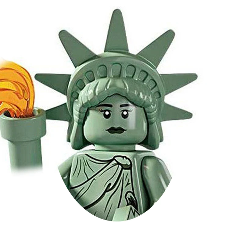 Mini Statue Of Liberty Buzz Figures Unicorn Shark Suit Guy Overs Single Cartoon Building Blocks Kids Boys Birthday Gift