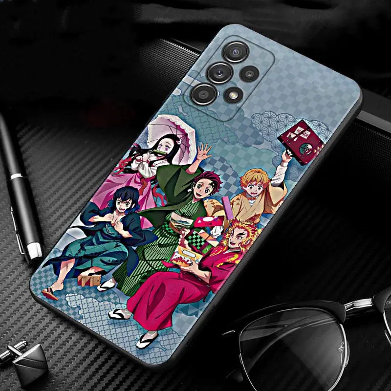 Cartoon Demon Slayer Color Painting Case For Samsung GALAXY A51 A71 A41 A31 A13 A11 A01 A72 A52 A42 A32 A22 A52s A21s A02s A12 kawaii phone cases samsung Cases For Samsung