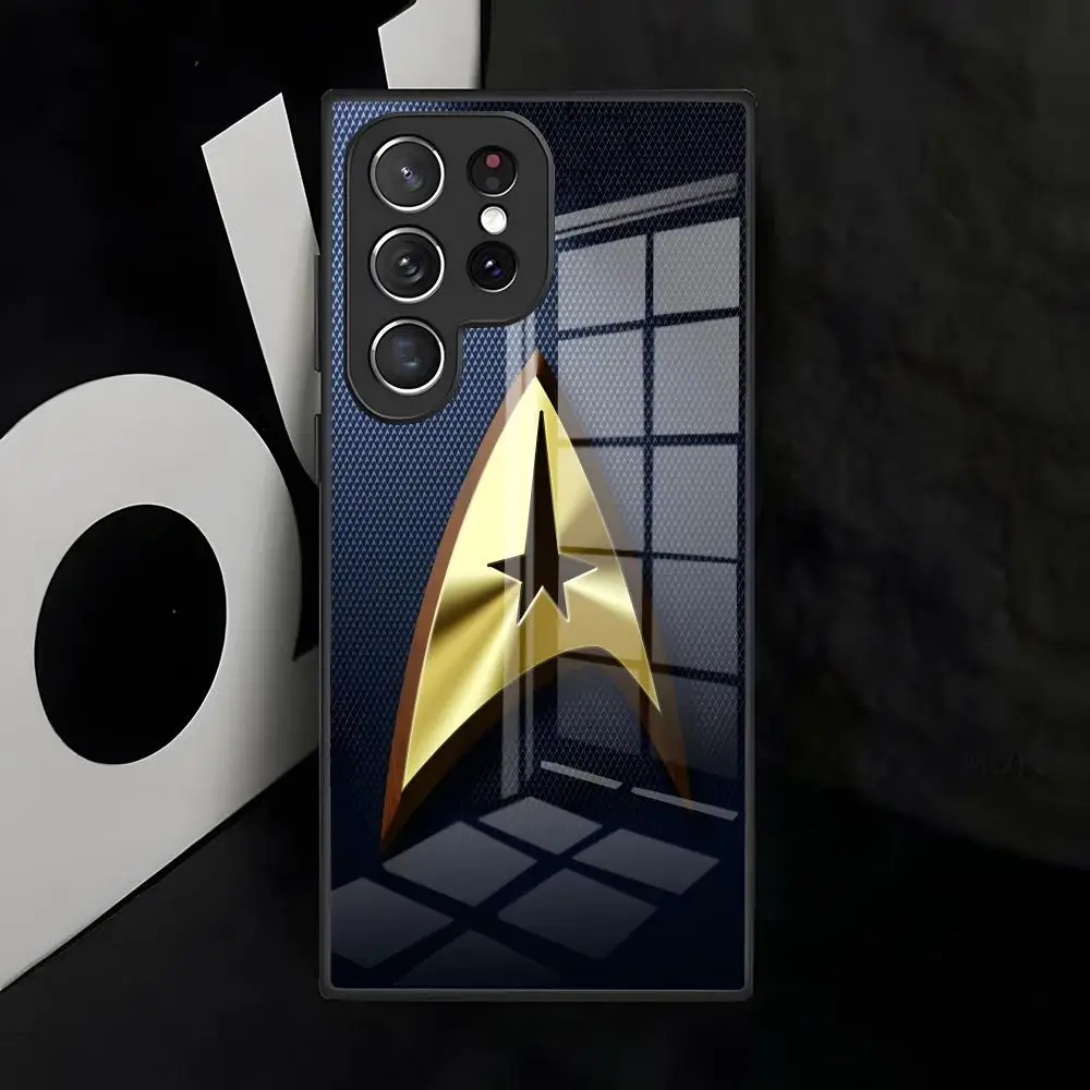 Star Trek Ships Black Glass Phone Case