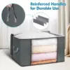Non-Woven Fabric Blanket Organizer Quilt Storage Bag Blanket Storage Bags With Zipper Duvet Storage Cover Under Bed Storage 2